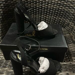 Lulus Priya Black Suede Platform Ankle Strap
